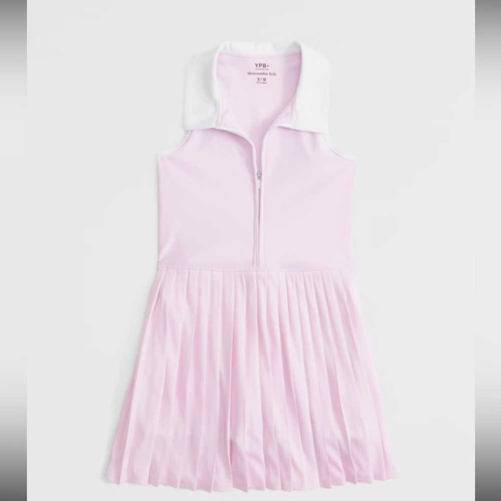 NWT Abercrombie Kids Ybp Half-Zip Mini Dress Powder Pink 15/16
